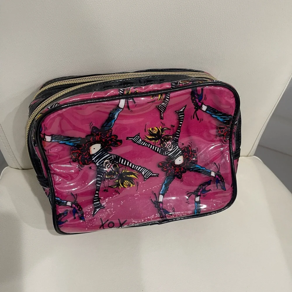 Betsey Johnson Pink Y2K Betseyville Graphic Cosmetic Bag